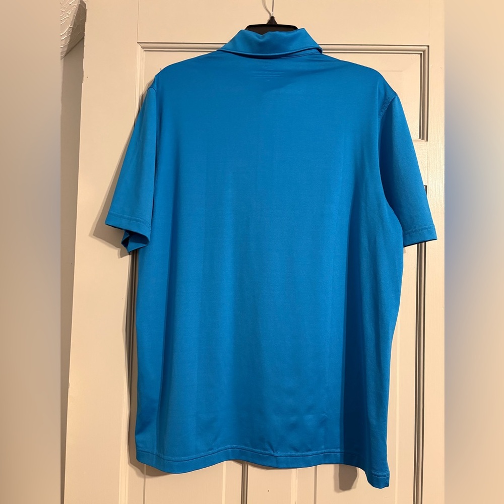 Vineyard Vines M Performance Polo Blue/Lime Striped Golf Shirt - Picture 2 of 5